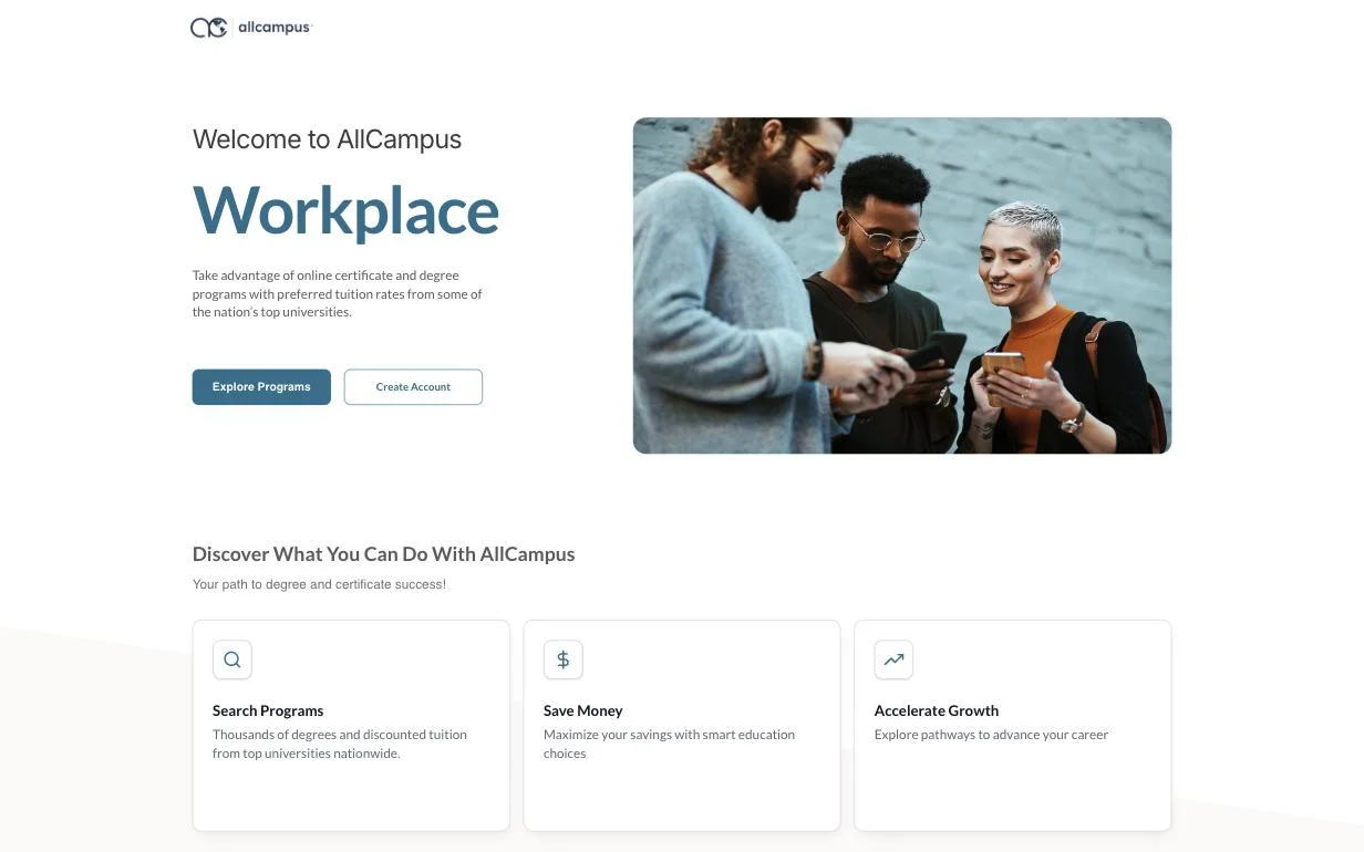 AllCampus Workplace platform with program discovery